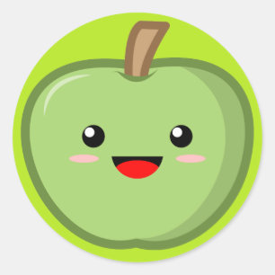 Green Apple Ronde Sticker