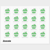 Green Apple Teacher Bedankt Vierkante Sticker (Vel)