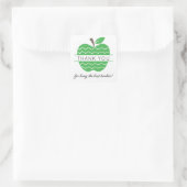 Green Apple Teacher Bedankt Vierkante Sticker (Tas)