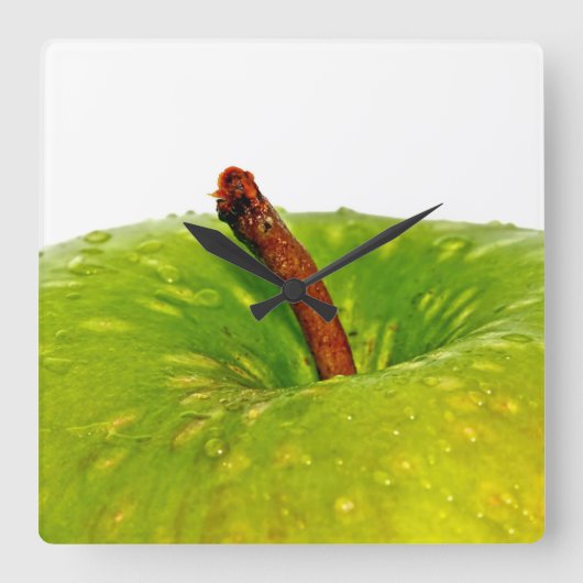 Green Apple Vierkante Klok (Voorkant)