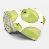 Green Apples Fruits Pattern Summer Food Vegan Stropdas (Opgerold)