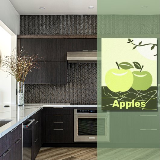 Green Apples Kitchen Wall Decor Canvas Afdruk