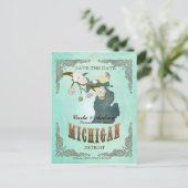 Green Aqua Économisez La Carte Date -MI Avec De Be (Debout devant)