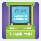 Green arcade gamer merci Sticker (Devant)