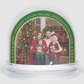 Green Arch Christmas Family Photo Faux Gold Foil  (Avant)