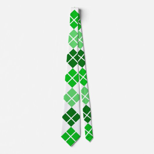 Green Argyle Custom Stropdas (Voorkant)