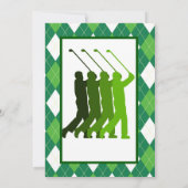 Green Argyle en Golf Party Kaart (Achterkant)