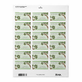 Green Argyle Love Owl Etiket (Full Sheet)
