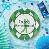 Green Argyle Pattern en Golf Party Papieren Bordje (Feest)