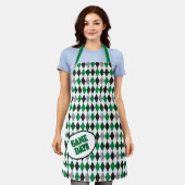 Green Argyle Pattern Game Day Schort (Gedragen)