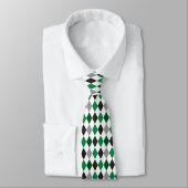 Green Argyle Pattern Game Day Stropdas (Gebonden)