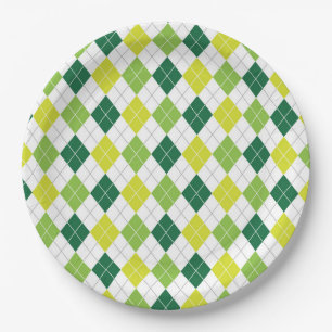 Green Argyle Pattern Papieren Bordje