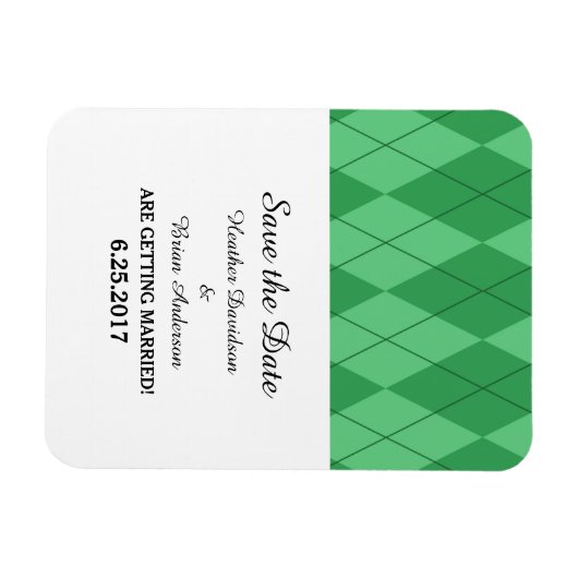 Green Argyle sparen de Datum Flexi Magnet Magneet (Horizontaal)