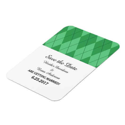 Green Argyle sparen de Datum Flexi Magnet Magneet (Linkerzijde)