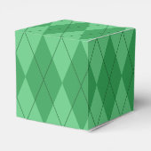 Green Argyle Wedding Favor Boxes Bedankdoosjes (Achterkant)