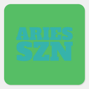 Green Aries SZN Cool Vierkante Sticker