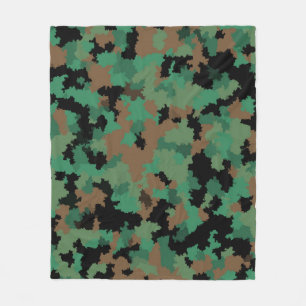 Green Army Oerwoud Camouflage Patroon Ontwerp Fleece Deken