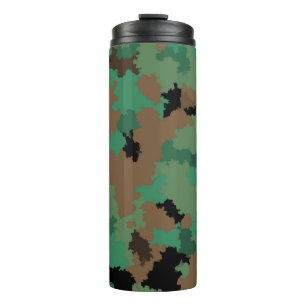 Green Army Oerwoud Camouflage Patroon Ontwerp Thermosbeker