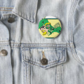 Green Arrow Head Shot Ronde Button 5,7 Cm (In situ)