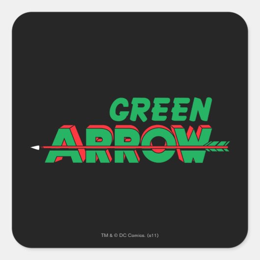 Green Arrow Logo 2 Vierkante Sticker (Voorkant)