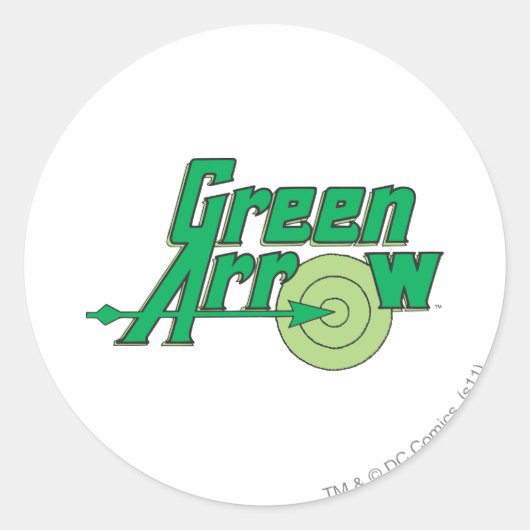 Green Arrow Logo Ronde Sticker (Voorkant)