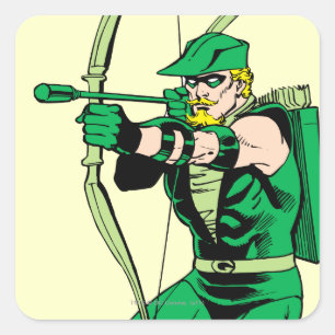 Green Arrow Shooting Arrow Vierkante Sticker