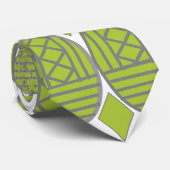 Green Art Deco Ovalen Stropdas (Opgerold)