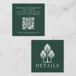 Green Aspen Tree Wedding QR Informatiekaartje