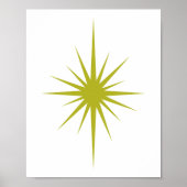 Green Atomic Starburst midden in de eeuw Modern De Poster (Voorkant)