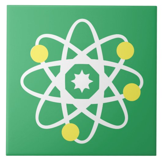 Green Atomic Tile Tegeltje (Voorkant)