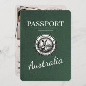 Green Australia Passport Bewaar de datum Save The Date (Voorkant / Achterkant)