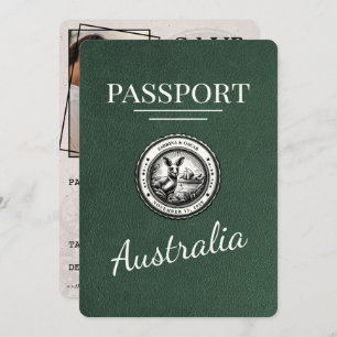 Green Australia Passport Bewaar de datum Save The Date