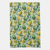 Green Avocado and Herb Kitchen Towel Theedoek (Verticaal)