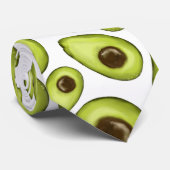 Green Avocado Fruits Pattern Food Vegan Stropdas (Opgerold)