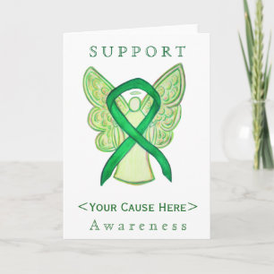 Green Awareness Ribbon Angel Gepersonaliseerd Card Kaart