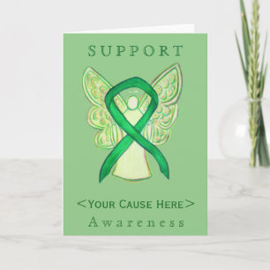 Green Awareness Ribbon Angel Gepersonaliseerd Card Kaart