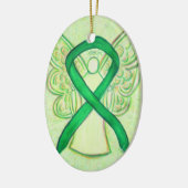Green Awareness Ribbon Angel Ornament (Links)