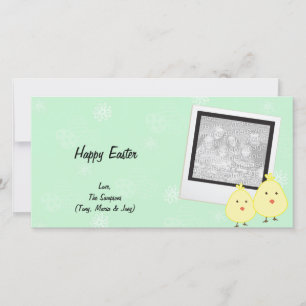 Green Baby Chick Easter Photo-kaarten Feestdagenkaart