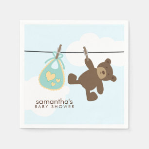 Green Baby Clothesline en Teddy Bear Servet