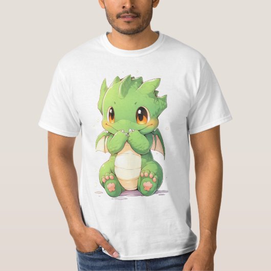 Green Baby Dragon T-shirt (Voorkant)