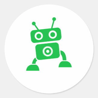 Green Baby Robot Ronde Sticker