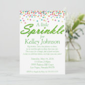 Green Baby Sprinkle Shower Invite Kaart (Staand voorkant)
