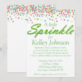 Green Baby Sprinkle Shower Invite Kaart (Voorkant / Achterkant)