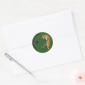 Green Background van Young, Wild & Free Tiger Mono Ronde Sticker (Envelop)