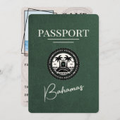Green Bahamas Passport Bewaar de datum Save The Date (Voorkant / Achterkant)