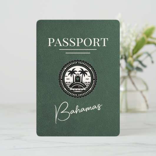 Green Bahamas Passport Bewaar de datum Save The Date (Staand voorkant)