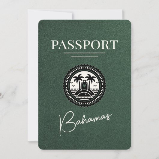 Green Bahamas Passport Bewaar de datum Save The Date (Voorkant)