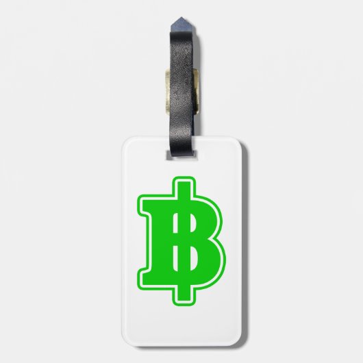 GREEN BAHT SIGN ฿ Thaise ฿ Bagagelabel (Achterkant verticaal)