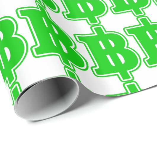 GREEN BAHT SIGN ฿ Thaise ฿ Cadeaupapier (Rol Hoek)