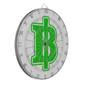 GREEN BAHT SIGN ฿ Thaise ฿ Dartbord (Voorkant Links)